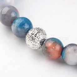 Gefärbt natürliche Jade Perlen Stretch-Armbänder&nbsp;BJEW-JB02213-02