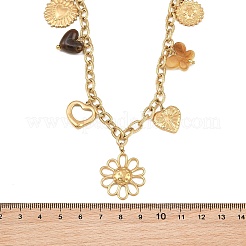 Collane a pettorina da donna con ciondoli multipli in acciaio inossidabile 304 e resina.&nbsp;SA-CBA717A-03G-02