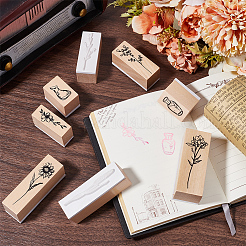 Blumenstempel-Sets aus Holz&nbsp;DIY-WH20013-69A