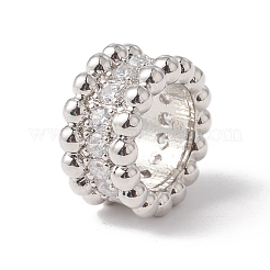 Perlas de circonio cúbico micro pavé de latón chapado en estante ecológico&nbsp;KK-F835-27P