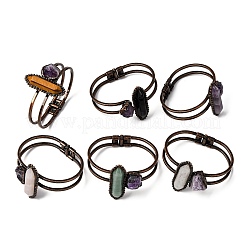 Armreifen mit natürlichen gemischten Edelstein- und Amethystperlen&nbsp;G-B150-05R