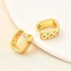 Boucles d'oreilles pendantes rectangulaires en laiton avec micro pavé de zircones cubiques&nbsp;EJEW-L305-08G-02