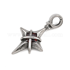 Pendentif étoile en acier inoxydable chirurgical 316 avec zircone cubique&nbsp;STAS-Z165-16AS-B02