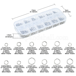 12 Stil 304 Edelstahl offene Biegeringe Sets&nbsp;DIY-FS0004-13