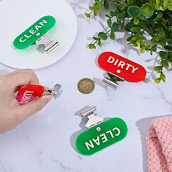 4 Stück Wäschekorb-Etiketten in 2 Farben mit Edelstahl-Clips&nbsp;AJEW-PH0007-52