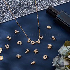26 pz 26 stili ottone micro pavé zirconi cubici trasparenti ciondoli&nbsp;KK-BBC0018-98