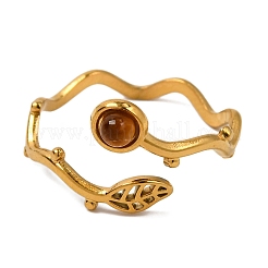 Gli anelli di barretta occhio di tigre naturale&nbsp;RJEW-Q822-36G-01