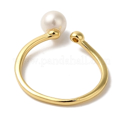 Runde Fingerringe aus ABS-Kunststoff mit Perlen&nbsp;RJEW-L123-002G