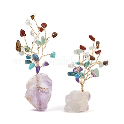 Decorazioni per esposizione dell'albero della vita in scaglie di pietre preziose miste naturali&nbsp;AJEW-JD00015-04