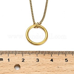 Doppellagige Halsketten mit Ringanhänger aus 304 Edelstahl für Damen und Herren&nbsp;NJEW-Q028-03G