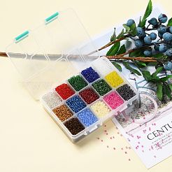375g 15 Farben Glas Saatperlen&nbsp;SEED-JP0004-01-3mm