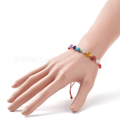 Braccialetti di perline rotonde con pietre preziose naturali e sintetiche&nbsp;BJEW-JB08716-01