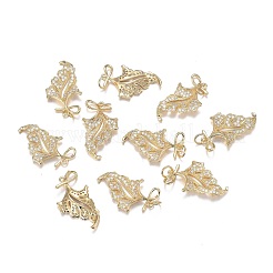 Pendentifs en laiton micro zircone cubique transparente&nbsp;ZIRC-F120-066G