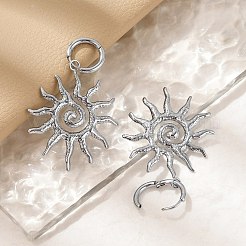 Pendientes de aro de sol de acero inoxidable 304&nbsp;EJEW-M073-01P