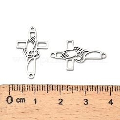 201 ciondoli con maglie incrociate a forma di mano in preghiera in acciaio inossidabile&nbsp;STAS-K310-03P