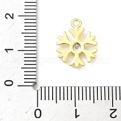 Dijes navideños de latón con pavé de circonitas cúbicas transparentes&nbsp;KK-G548-04G
