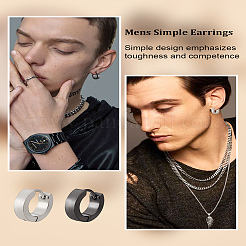 12 Stück Creolen aus 304 Edelstahl in 2 Farben&nbsp;EJEW-LP0001-38