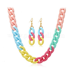 Collane a catena acrilica e set di orecchini pendenti&nbsp;FS-WGAEF35-02
