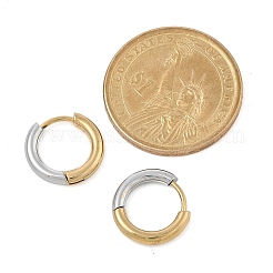 201 orecchini a cerchio bicolore in acciaio inossidabile&nbsp;EJEW-Q002-01G-02