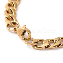 Bracelet à maillons cubains en acier inoxydable 304 plaqué PVD sous vide pour hommes et femmes&nbsp;BJEW-E031-07G