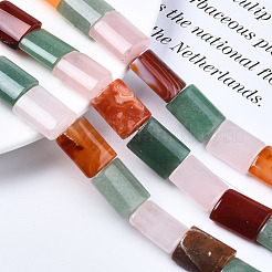 Aventurine verte naturelle & quartz rose & perles d'agate rouge&nbsp;G-S364-091