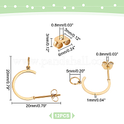 6 par de accesorios para pendientes de acero inoxidable 304&nbsp;STAS-DC0006-90