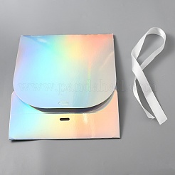 Coffrets cadeaux de stockage de papier rectangle avec ruban de soie&nbsp;CON-WH0095-27B