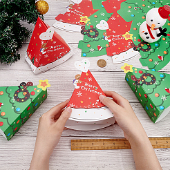 20 boîte en carton triangulaire pliable à thème de Noël&nbsp;CON-BC0006-96