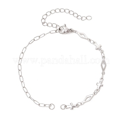 Armbandherstellung aus rautenförmigen Kreuzgliederketten aus Edelstahl 304&nbsp;AJEW-JB01581
