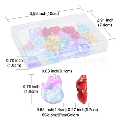30pcs 6 Farben transparente sprühlackierte Glasanhänger&nbsp;GLAA-FS0001-28
