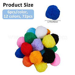 72 Stück 12 Farben Polypropylen-Pomponball&nbsp;DIY-FH0010-22