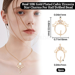 8 Stück Messing Micro Pave klare Zirkonia Peg Bails Verbinder&nbsp;KK-BBC0007-74