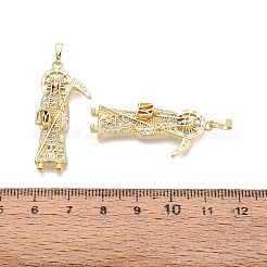 Pendentifs religieux en laiton sertis de micro-pavés de zircone cubique transparente&nbsp;KK-N287-46B-G