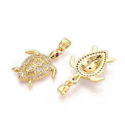 Pendentifs avec zircon cubiques à micro-pavés en laiton&nbsp;KK-N257-05G