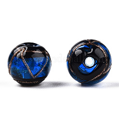 Perline murano con sabbia d'oro fatto a mano&nbsp;LAMP-T019-8mm-05