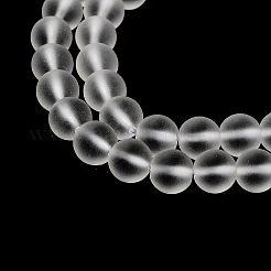 Bereift natürlichen Quarzkristall runden Perle strandsl&nbsp;G-N0120-44-6mm
