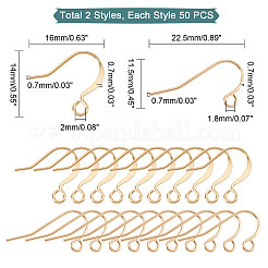100 Stück Messing-Ohrringhaken in 2 Stilen&nbsp;KK-PH0003-64
