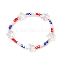 Braccialetti elastici in perline di vetro per donna&nbsp;BJEW-TA00597