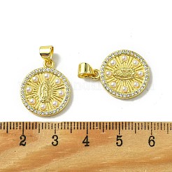 Vrais pendentifs en laiton plaqué 18k or véritable micro pavé zircone cubique clair&nbsp;KK-H472-35B-G