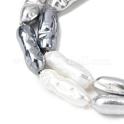 Fili di perle di vetro galvanizzato&nbsp;BSHE-B009-C02-7x21mm