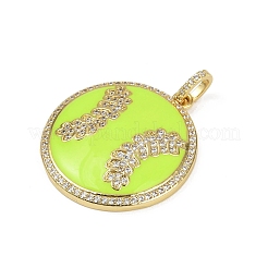 Pendentifs en laiton émaillé et micro pavé de zircones cubiques&nbsp;KK-M322-06G-01
