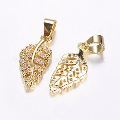 Pendentifs plaqué laiton durable avec zircone cubique de micro pave&nbsp;ZIRC-F069-36G
