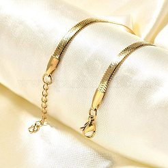 Bracelets unisexes à chaîne à chevrons en acier inoxydable 304&nbsp;X-BJEW-O177-01A-G