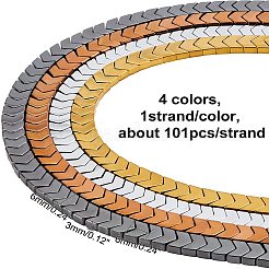 4 Strang 4 Farben galvanisierte Pfeile nicht magnetische synthetische Hämatitperlenstränge&nbsp;G-CA0001-31