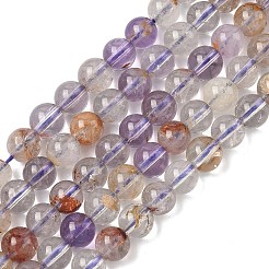 Perles et brins de quartz fantôme violet naturel&nbsp;G-L644-D01-6mm