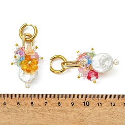 Boucles d'oreilles pendantes en perles baroques keshi naturelles nucléées&nbsp;EJEW-JE07262