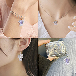 6 Uds. Colgantes de rhinestone de aleación chapados en estante de 3 colores&nbsp;FIND-TA0005-40