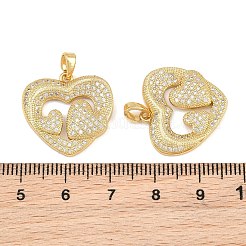 Pendentifs en laiton zircon cubique transparent&nbsp;CU-CBA765C-01G