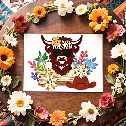 Stanzschablonen aus Kohlenstoffstahl mit Rindermotiv&nbsp;DIY-WH0309-4350