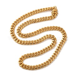Ionenplattierung (IP) 304 Edelstahl Cuban Link Kette Halsketten für Männer&nbsp;NJEW-L173-018G-01